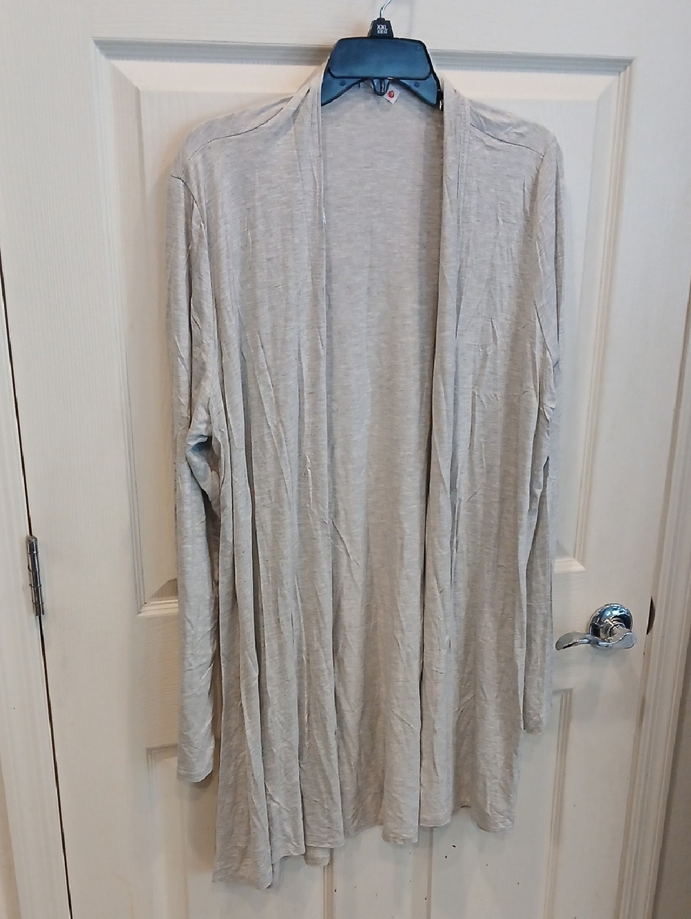 3/30 Light Gray Open-Front Women's Cardigan Sweater